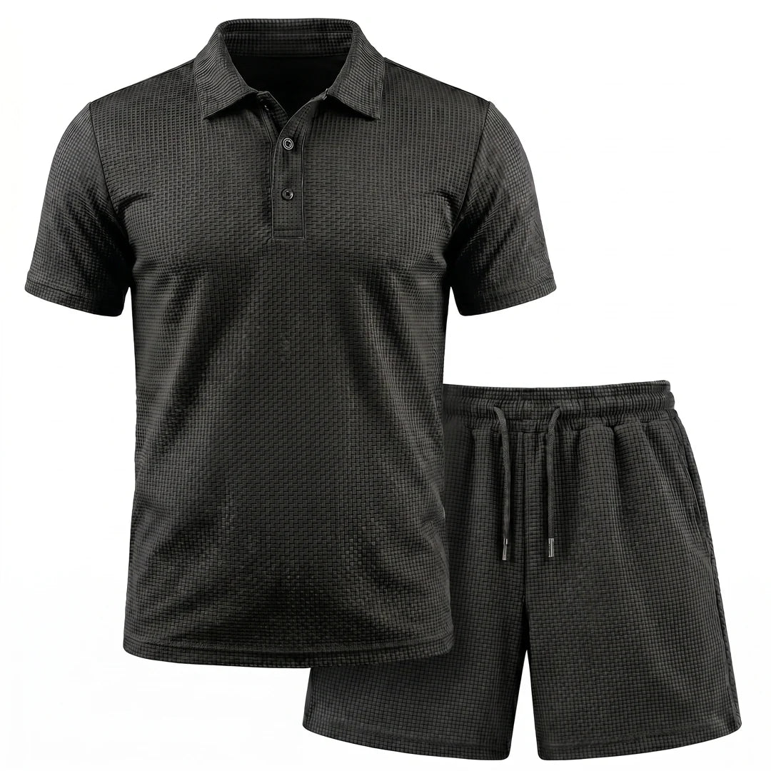 FlexWeave™ Set – Men's Matching Polo & Shorts Set
