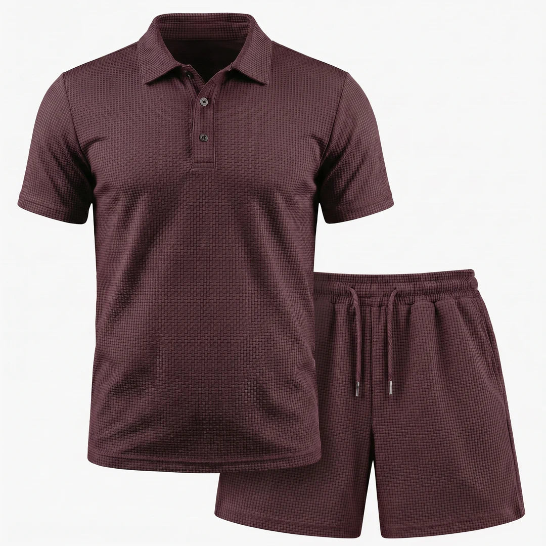 FlexWeave™ Set – Men's Matching Polo & Shorts Set