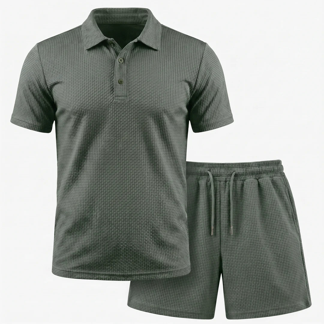 FlexWeave™ Set – Men's Matching Polo & Shorts Set