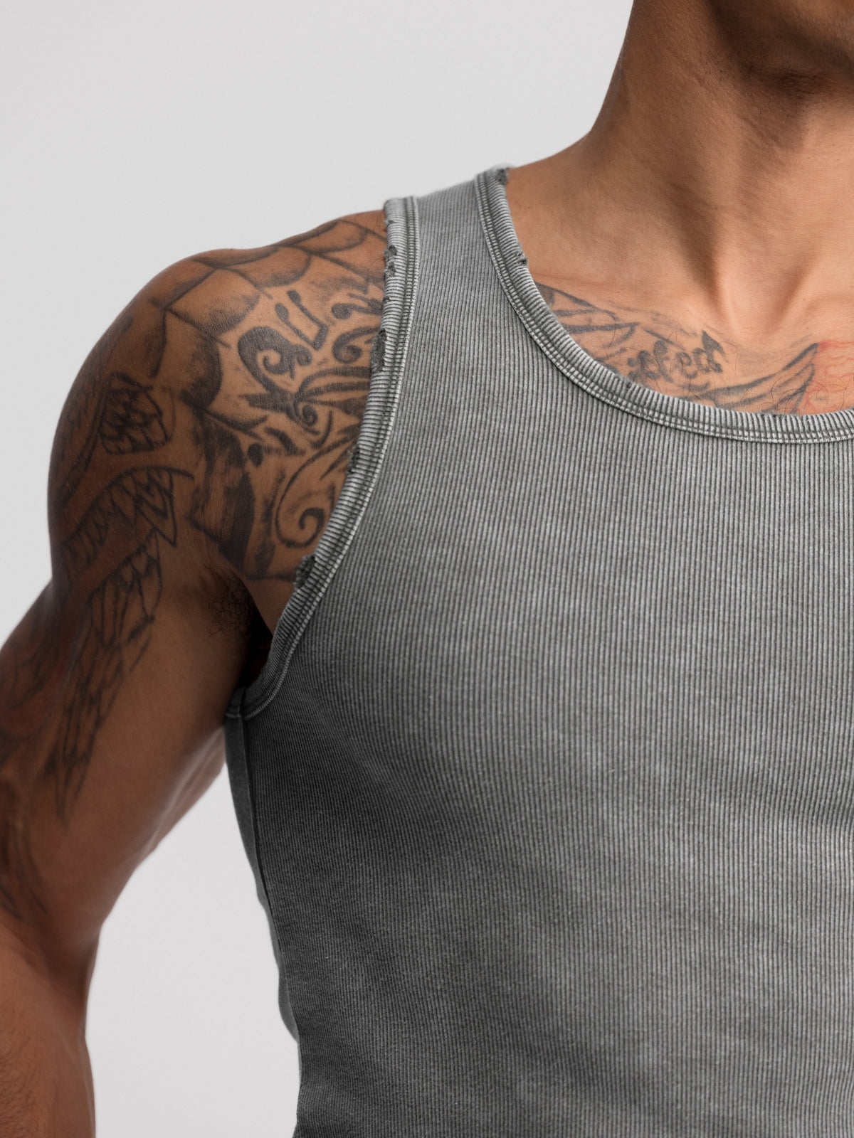 Premium Ultra-Soft Cotton Distressed Fitted Tank 6 Pack