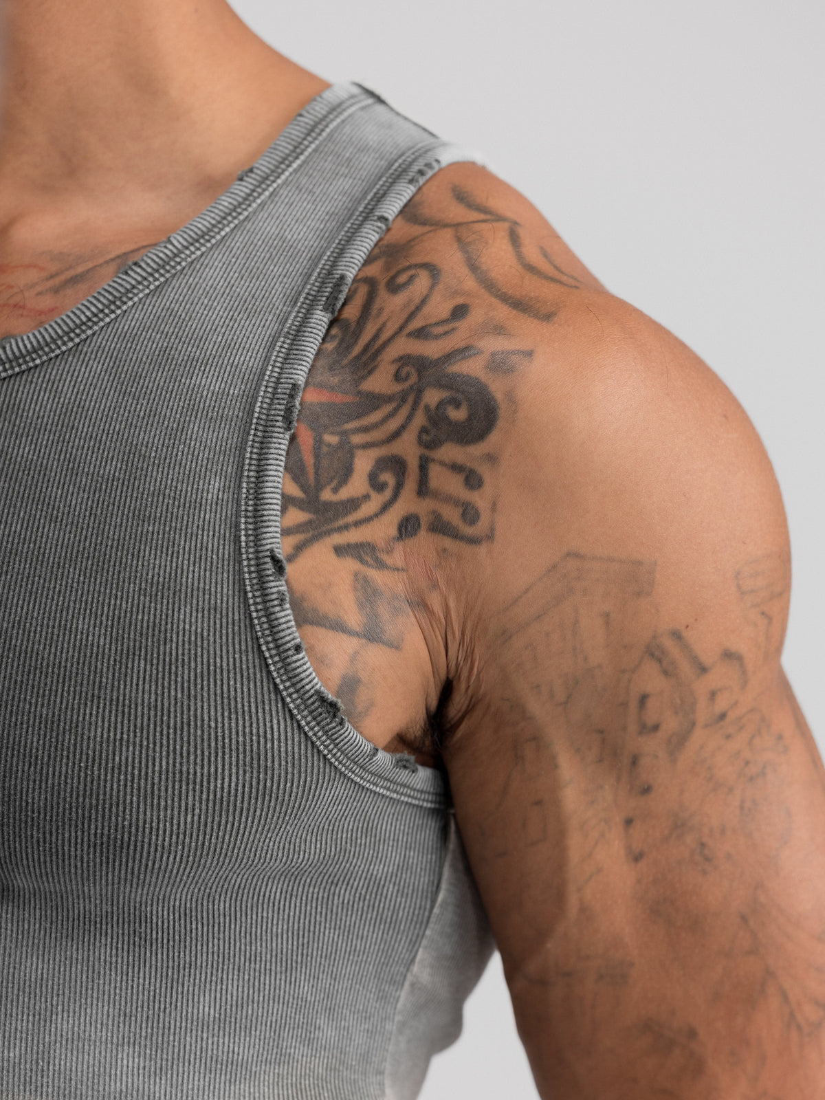 Premium Ultra-Soft Cotton Distressed Fitted Tank 6 Pack