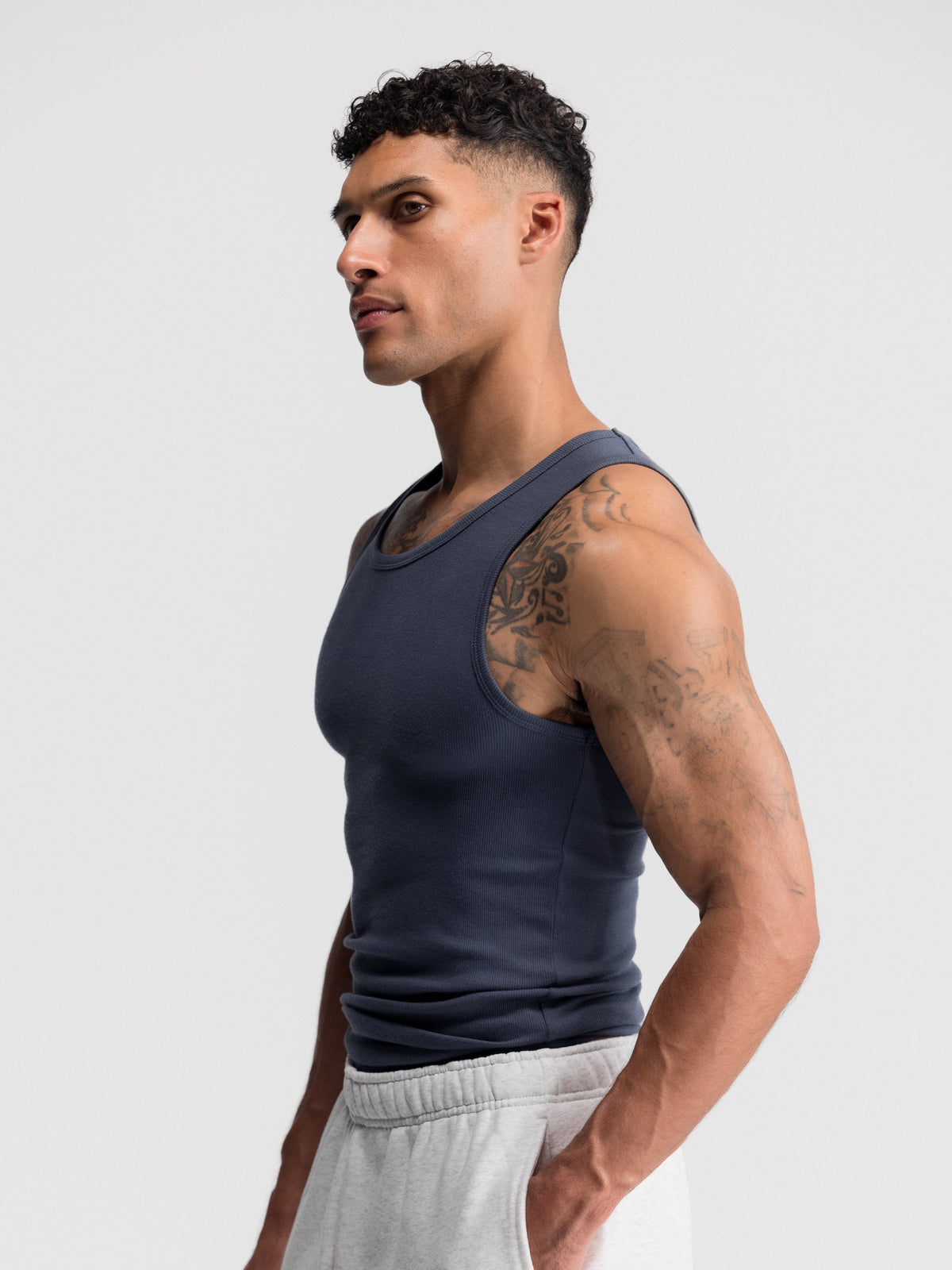 TRILINE™ Tank – Men's High-Cut Fitted Cotton Tank